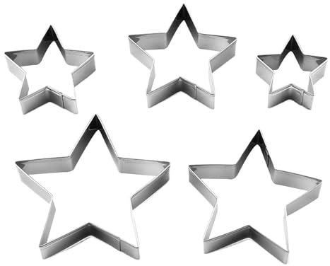 Stern Ausstecher, 5 Stück -Stern geformt Keksausstecher Set, Edelstahl kleine Ausstecher Set für Home, Urlaub, Dekorationen