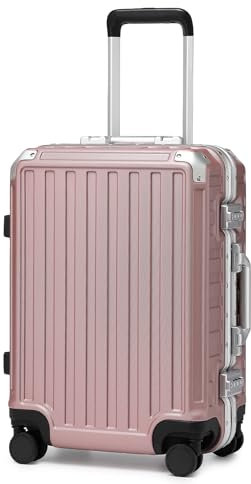 Supercase Valise Cabine Bagage Cabine, Valise Rigide Soute en Polycarbonate Valise de Voyage à 4 roulettes et Serrure TSA (Rose)