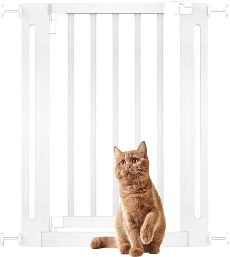 Bettacare Wooden Elegance Dog Gate, White, 63cm - 71cm, Pressure Fit Safety Gate, Safety Gate for Puppy, Dog and Pet, Stylish Design and Easy Installation