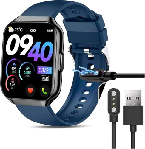 Blueshaweu Compatibile con QCOQ P98 Smartwatch da 5 cm, cavo di ricarica USB magnetico, caricabatterie di ricambio compatibile con smartwatch QCOQ P98 / Hendari P98 / CASCHO P98 da 5 cm (nero)