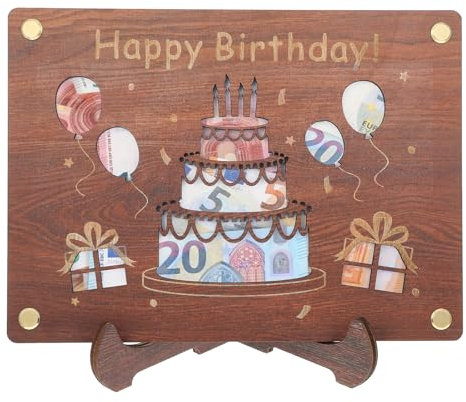 Yuanchu Geldgeschenke Geburtstag Holz, Geldgeschenke Verpackung Aus Holz Personalisierte Geldgeschenk Geburtstage Geburtstagskarte Deko für Freunde Familie Liebhaber Frauen Männer Junge Mädchen