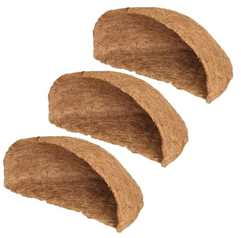 Generisch Pflanzkorbeinlage – 3 Stück Halbrunde Kokosunterlage, Kokoseinlage Für Hängekörbe, Kokosnuss-Pflanzeinlage Aus Natürlichem Material Für Pflanzgefäße, Blumen, Pflanzen, Gemüse