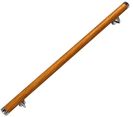 Rutschfeste Stützstange für ältere Menschen und Kinder, Holztreppe Wandhandlauf mit Metallbeschlägen, Indoor Outdoor in Korridoren und Stufen