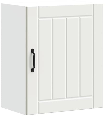 vidaXL Lucca Kitchen Wall Cabinet - Engineered Wood Storage Solution with Glass Doors, 50x31x60 cm, White - Modern Wall-Mounted Kitchen Cabinet