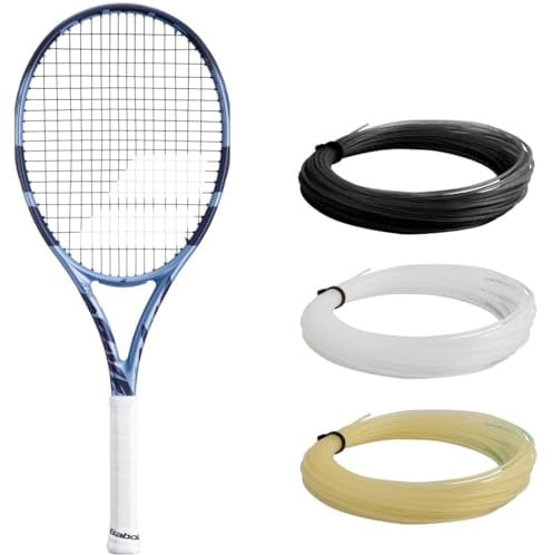 Babolat Pure Drive Team Tennisschläger der 11. Generation (11,4 cm Griff), bespannt mit weißem Syn Gut bei mittlerer Spannung
