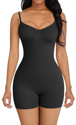 MELARQT Shapewear für Damen Body Bauchweg, Shaping Body Damen Shaper Dicht Bodysuit Women Hohe Qualität, Shapewear Tank Top Jumpsuit Effektive Dichtheit-S