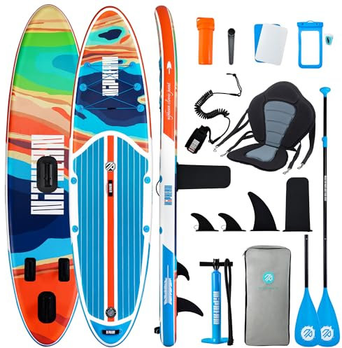 Niphean Stand up Paddle Board for Adults mit Allem Zubehör, 320cm Paddleboard für Aller Fähigkeitsniveaus, SUP mit 200kg Tragkraft für 2 Personen, Stand up Paddling Board mit Sitz