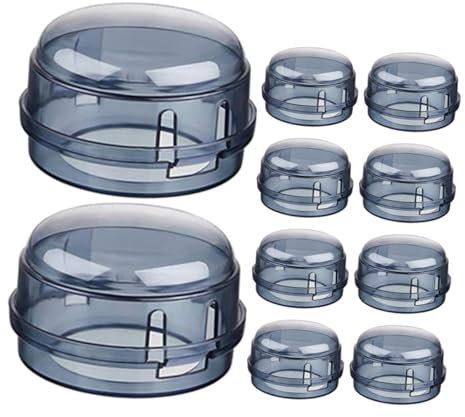 HOMSFOU 10 Stück Schalterabdeckung Herd Gas Schutz Sicherheitsabdeckung für den Haushalt Sicherheitsknopfabdeckung Sicherheitsüberzug Küchenutensilien Küchenwaren Stk Black