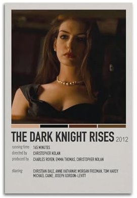 AUEYQWHE Poster The Dark Knight Rises, ästhetisches Cover-Poster, Design Gemälde für Wohnzimmer, Schlafzimmer, 30 x 45 cm, ungerahmter Stil