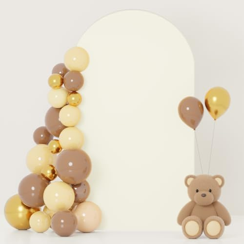 FOTSHARER Wedding Arch Cover 6FT Ivory Spandex Arch Backdrop Cover Round Top Chiara Backdrop Stand Covers for Birthday Arch Stand Cream Arch Covers Stretchy Backdrops for Baby Shower Banquet Decor