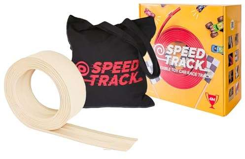 Speed Track 5m Desert Sand Flexible Toy Car Track with Storage Bag - Indoor & Outdoor Flexible Diecast Car Monster Truck Race Track for Loops, Jumps, Ramps with Suction Cups for Windows, Doors