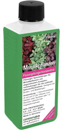 GREEN24 Fittonia Dünger – 250ml Spezialdünger für Mosaikpflanzen | Fördert intensive Blattfarben & kräftiges Wachstum | Ideal für alle Fittonia-Arten