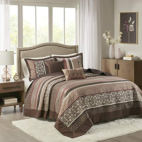 Madison Park King Quilt Bedding Set, Reversible Quilted Bedspread Set, 5PC