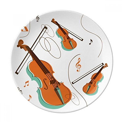 Dekorativer Dessertteller mit Violinen-Musikinstrumenten-Muster, Porzellan, 20,3 cm