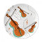 Dekorativer Dessertteller mit Violinen-Musikinstrumenten-Muster, Porzellan, 20,3 cm
