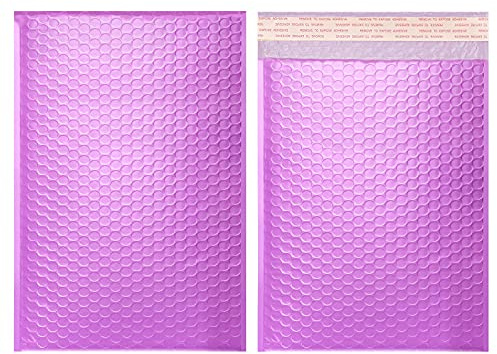 Yomuse 50pcs Padded Envelopes, 180mm x 260mm (7.1x10.2 Inch) Poly Bubble Mailers Self Seal, Waterproof Postal Bags for Mailing/Packaging (Purple)