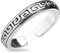 viva-adorno Ring Zehenring Mittelring Midi Damenring verstellbar Fusschmuck Messing rhodiniert Silber Z532, 1 STK Griechisch Antik