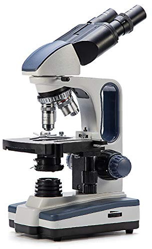 SWIFT SW350B Microscopio Composto Binoculare Professionale,40X-2500X, Testa Siedentopf, Oculari Grandangolari 10X e 25X, Tavolino Meccanico, Condensatore Abbe