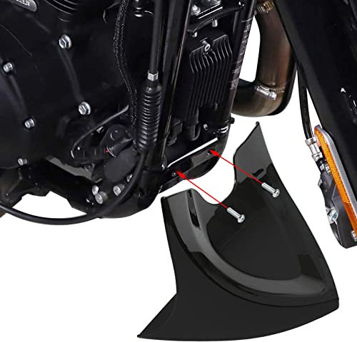 Kotflügel Vorne Spoiler für Harley Davidson Fatboy Softail Touring Glide Dyna 2004-2017, PSLER Boden Luft Damm Kinn Verkleidung Zubehör für Motorradumbauten(Helles Schwarz)