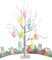 EAMBRITE Easter Egg Tree with Lights Timer Battery Operated White Twig Tree with Easter Decorations Decor for Home and Party (60cm/2ft)