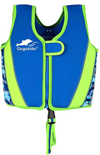 Schwimmweste Kinder aus Neopren, Schwimmjacke Schwimmlernweste für Jungen Mädchen Schwimmen Badeanzug Schwimmende Bademode Schwimmweste Baby 4-6 Jahre, Grün