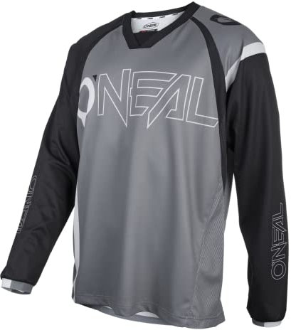 O'NEAL | Mountainbike-Trikot | MTB Mountainbike DH Downhill FR Freeride | Atmungsaktives Material, maximale Bewegungsfreiheit | Element FR Jersey Hybrid | Erwachsene | Schwarz Grau | Größe S