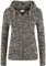 OXMO OXPhiladelphia Damen Strickjacke Grobstrick Cardigan mit Kapuze Reißverschluss 100% Baumwolle Regular fit, Größe:M, Farbe:Dark Grey (792890)