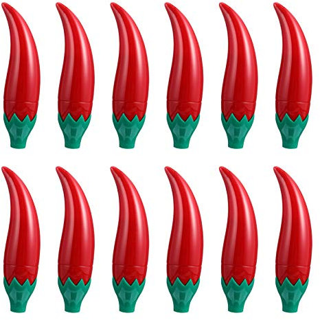 Minkissy Flüssiger Lippenstift 12Pcs Chili Geformte Leere Lipgloss Tube Nachfüllbare Lippenbalsam Flaschenbeh?lter Lip Gla Ze Tube für DIY Probe im Freien Verwenden (Rot) Chili Lipgloss