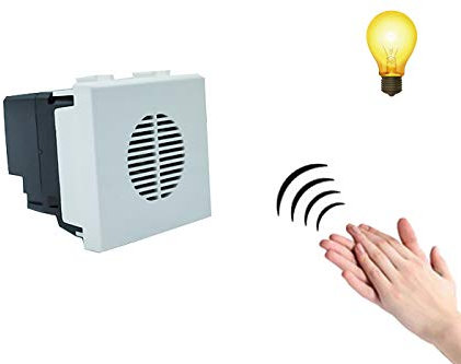 Modulo interruttore acustico bianco comando vocale suono luci battito mani C2220