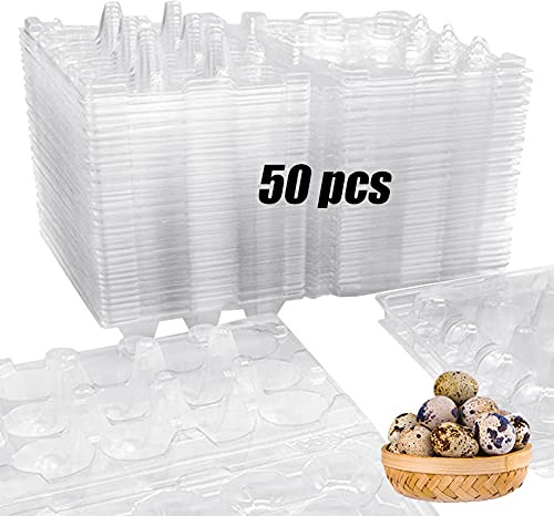 50 Stück Wachteleier-Kartons, 12 Fächer, kleine Eieraufbewahrung, Wachteleier, Großkarton-Tabletts für kleine Eier, Wachteln, Fasan, Taubeneier