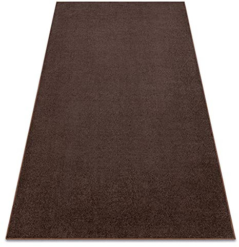 rugsx Einfarbiger Teppich Eton für Zimmer, Wohnzimmer, Schlafzimmer, Teppichboden Auslegware, braun, Verschiedene Größen, 100x300 cm