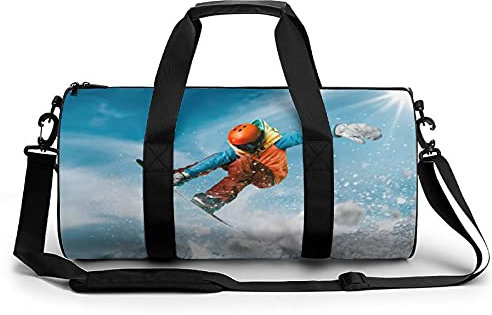 Z&Q Sporttasche Ski Sonne Cool Männer Reisetasche Mit wasserdichte Schicht & Schuhfach Gym Fitness Tasche 24 Liter Handgepäck 45x23x23cm