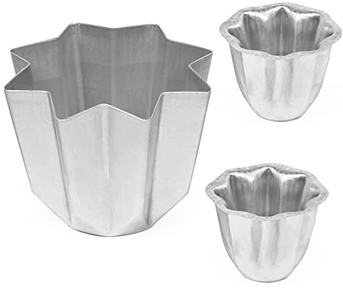 Silicon-Tech 1 Form zum 750 und 2 Formen zum 100g für Pandoro aus Aluminium Lebensmittel | Professionelle | (1, 750g + 2, 100g)