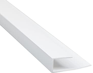 NRG 2.7m 8mm End Cap Trim Silver for Wall Panels Cladding U Profile-White | for Shower Room, Kitchen, Ceiling, Wet room, Shower Enclosure