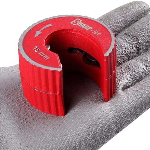 Sharp-tec 15mm Pipe Cutter, 1/2 Copper Pipe Cutter with Aluminum Alloy Body, Round Pipe Slice for Cutting Copper, Brass, PVC, Aluminum