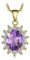 JewelryPalace Oval 1.8ct Prinzessin Diana William Kate Middletons Echt Amethyst Ketten Anhänger 45CM, Lila Stein Schmuck Set, Kette 925 Silber Gold Mädchen Edelstein, Halskette Damen Collier Frauen
