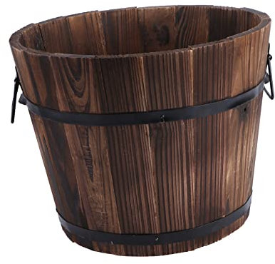 Cabilock Einzigartiger Blumentopf Aus Holz Dekorativer Eimer Handknopf Heimdekoration Leicht