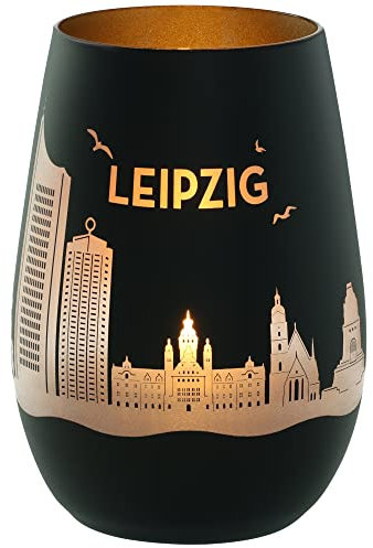 Goodtimes Windlicht Leipzig Skyline (Schwarz & Gold)