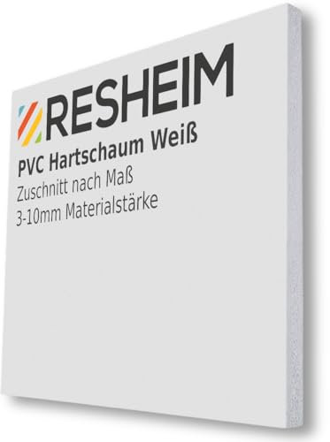 RESHEIM 3-10 mm PVC Hartschaumplatten Weiß Zuschnitt nach Maß Platte Materialstärke und Größe wählbar (1100 x 500 mm, Materialstärke: 5 mm)