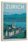 Vintage-Reiseposter Zürich Poster, dekoratives Gemälde, Leinwand, Wandposter und Kunstbild, modernes Familien-Schlafzimmer, Dekoration, Poster, 20 x 30 cm