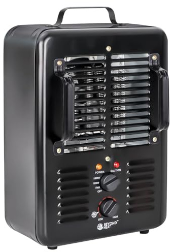 BEYOND HEAT 1500W Milkhouse Space Heater with Thermostat, Black-1 Packs