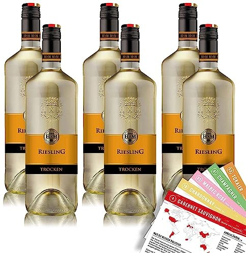 HxM Riesling, trocken, sortenreines Weinpaket + VINOX Winecards (6x1,0l)