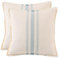 Tosleo 2er Set Boho Streifen Kissenbezug mit Quaste Weiche Baumwolle Leinen Kissenhülle 45x45 cm für Sofa Schlafzimmer Wohnzimmer Auto Dekor Kopfkissenbezug Blaue Feine Streifen