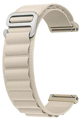 ONE ECHELON Cinturino di ricambio a sgancio rapido compatibile con Fossil Gen 5E Smartwatch in nylon Alpine Loop Style (bianco)