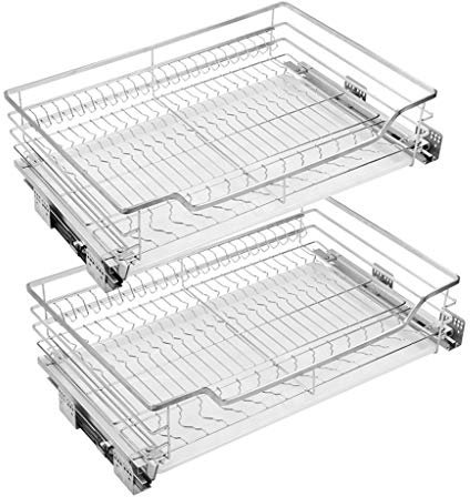 Armario Deslizante de Cocina, Armario Deslizante Profesional de Acero Inoxidable 304, Organizador extraíble, Cesta de Almacenamiento de Alambre, cajón, gabinetes de Cocina para gabinetes Bajos (plat