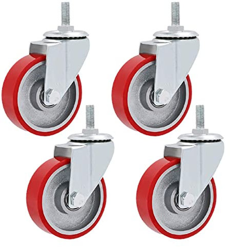 Bürorollen, 4 Stück, robuste Lenkrollen, PU-Rollen, universelles Ersatzrad (Universal 100 mm/4 Zoll)