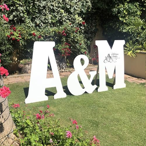 Letras de Boda en Madera Grandes 80 de alto para Bodas, Cumpleaños y Eventos: Decoración Elegante para Celebraciones y Aniversarios (Pack Boda 80cm.)