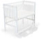 FabiMax Baby Beistellbett Flex mit innovativem Seitengitter für Boxspringbett, inkl. Matratze und Nestchen aus Netzstoff, Buche massiv weiß, Air/weiß