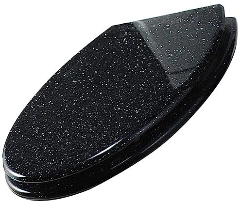WC Sitz Glitzer Polyresin Toilettendeckel Klodeckel Toilettensitz Antibakterielle 42 X 36 Cm Klobrille Einfache Montage WC Sitz,Schwarz