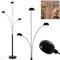 Stehleuchte Nikkala, Stehlampe aus Metall/Glas in Schwarz/Weiß, Leuchte im modernen Design, verstellbare Schirme, An-/Ausschalter am Gehäuse, Höhe 240 cm, 3 x E14, ohne Leuchtmitte